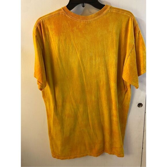 Cat Face lover tshirt yellow orange color tie dye Large 100 cotton - Picture 2 of 7